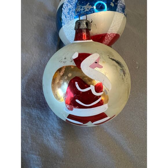 Vintage Christmas Ornaments: Santa & Striped - Picture 4 of 7